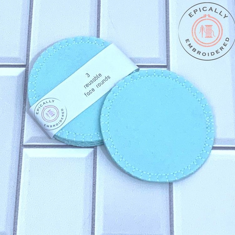 Aqua Reusable Face Rounds