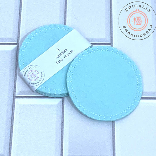 Aqua Reusable Face Rounds