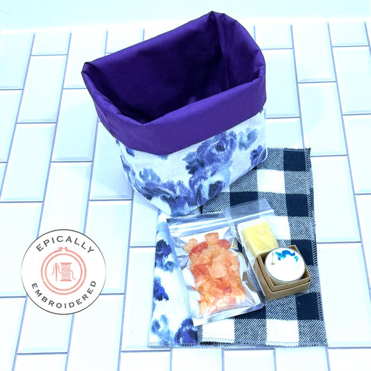 Black Friday Lavender Floral Reversible Fabric Box Gift Set